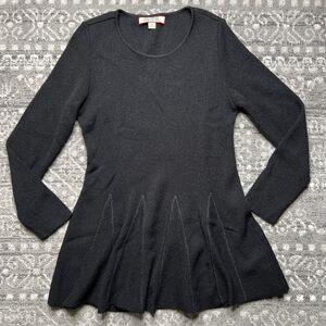 Beyond Threads Peru Alpaca Wool Pullover Tunic Sweater Womens Small Black Pleats